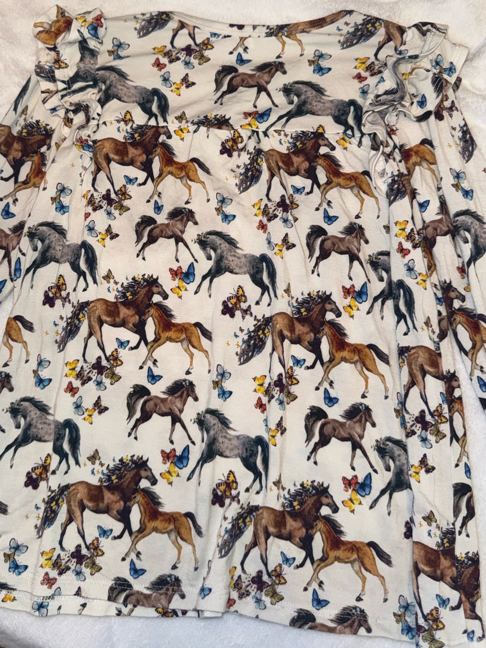 Posh Peanut Claire Horses Butterflies Long Sleeve Ruffle Twirl Dress 5/6T - Picture 12 of 12